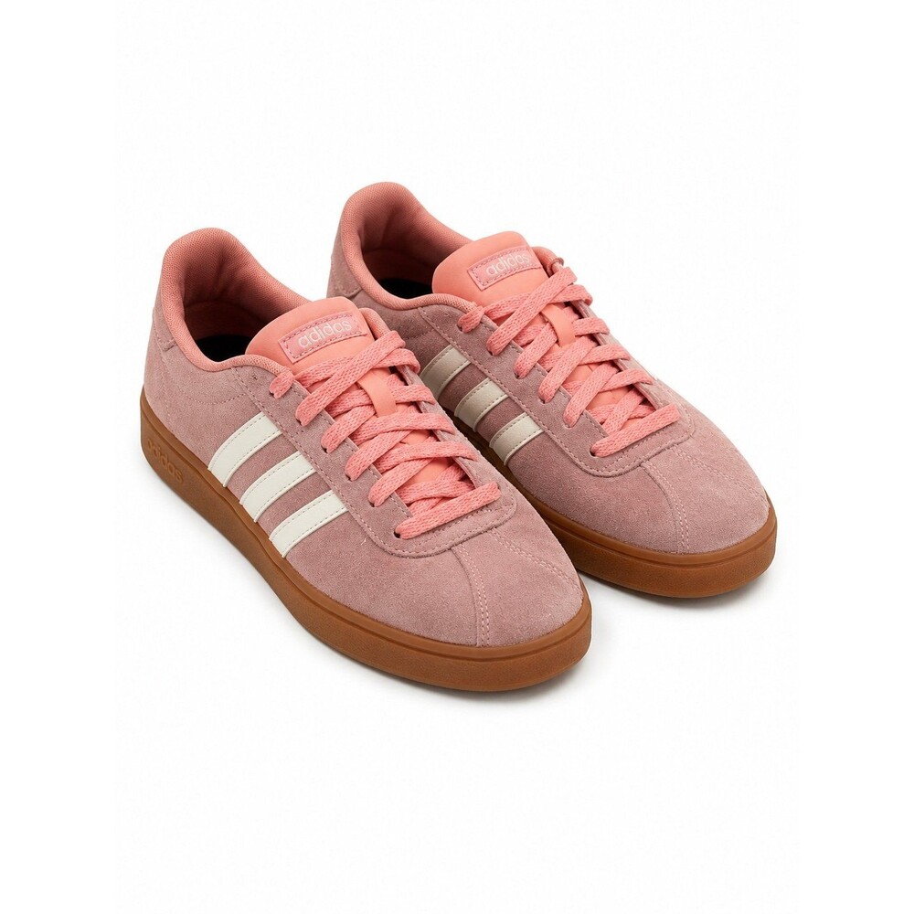 adidas Neo Courtset Pink Suede Sneakers Women’s Size 9 Gum Sole Casual Shoes